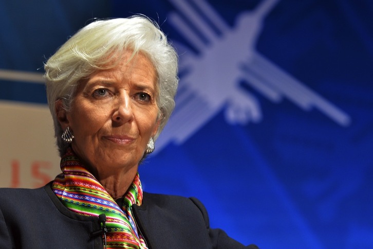 Christine Lagarde, directora gerente del FMI. (Cristóbal BOURONCLE / AFP)
