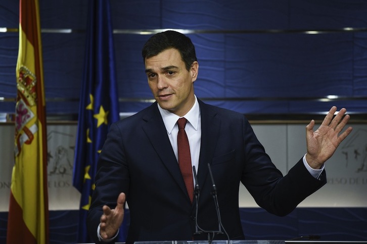 Pedro Sánchez ha comparecido en el Congreso. (Pedro ARMESTRE / AFP)