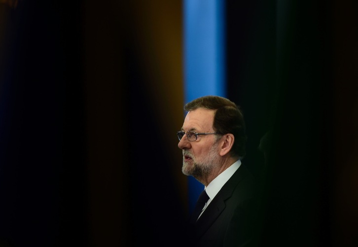 Mariano Rajoy, el pasado 10 de abril en Moncloa. (Pierre-Philippe MARCOU/AFP)