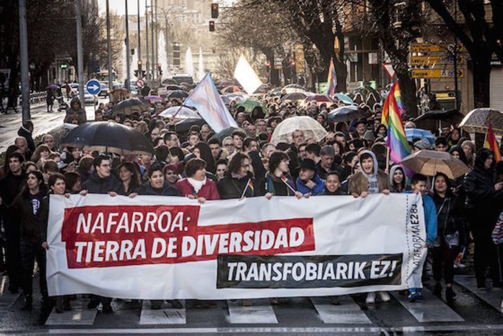 Transfobiaren aurkako mobilizazioa Iruñean. EKINKLIK