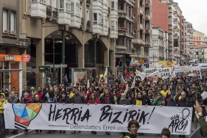 Marcha en defensa de Errekaleor, el pasado sábado en Gasteiz. (Juanan RUIZ / ARGAZKI PRESS)