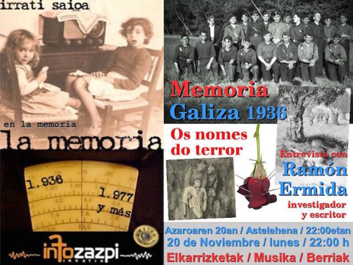 La Memoria se emite los lunes, de 22.00 a 23.00