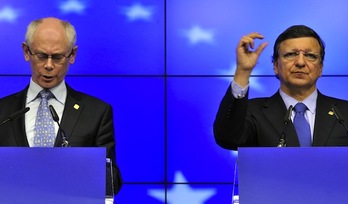 Herman Van Rompuy y Jose Manuel Durao Barroso. (Georges GOBET/AFP PHOTO)