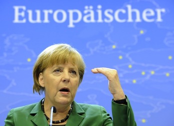 La canciller alemena, Angela Merkel, tras la cumbre. (John THYS/AFP PHOTO)