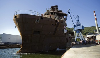 El Ocean Osprey ha sido construido en el astillero Zamakona, en Pasai Donibane. (Juan Carlos RUIZ / ARGAZKI PRESS)