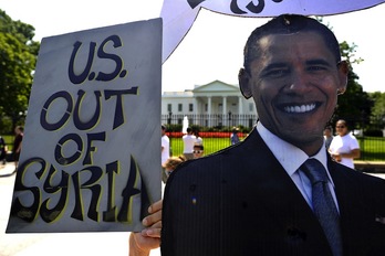 Protesta frente a la Casa Blanca contra una intervención militar estadounidense en Siria. (Jewel SAMAD/AFP)