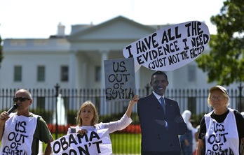 Protesta frente a la Casa Blanca contra una intervención militar en Siria. (Jewel SAMAD/AFP)