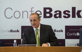 Miguel Ángel Lujua, presidente de Confebask. (Luis JAUREGIALTZO / ARGAZKI PRESS)