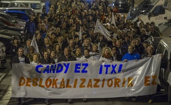 Los trabajadores de Candy se manifestaron ayer en Bergara. (Andoni CANELLADA/ARGAZKI PRESS)