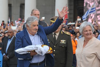 Mujica durante el acto de despedida. (Miguel ROYO / AFP)