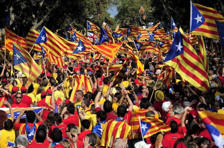 Barcelona, durante la última diada (2014). (Josep LAGO / ARGAZKI PRESS)