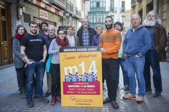 Comparecencia en Bilbo de promotores de la ‘Carta de Derechos Sociales de Euskal Herria’. (Marisol RAMIREZ/ARGAZKI PRESS)