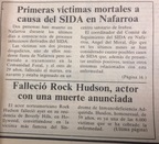Hace 30 años EGIN llevaba a su portada las primeras muertes por Sida en Euskal Herria
