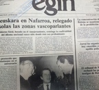 Hoy, hace 30 años, se presentaba el anteproyecto de la “Ley del Vascuence” y EGIN lo titulaba así