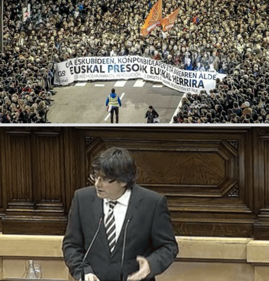 Larunbateko manifestazioak eta Puigdemonten izendapena