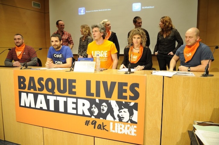 Presentación de la dinámica Basque Lives Matter. (ARGAZKI PRESS)