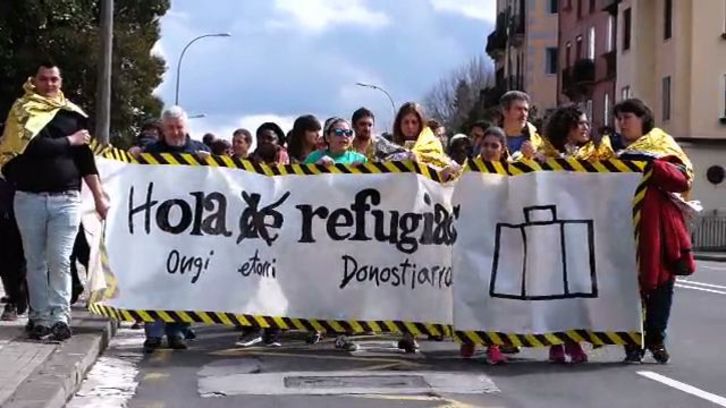Marcha para reivindicar el derecho de asilo de los refugiados. (Andoni CANELLADA / ARGAZKI PRESS)
