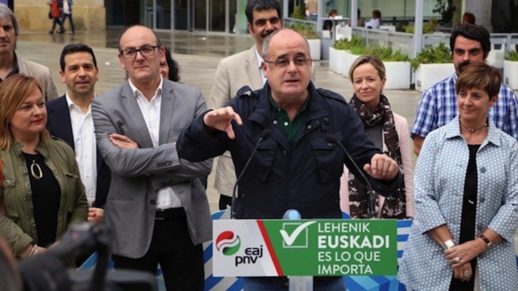 Joseba Egibar, durante su intervención en un acto en Donostia. (EAJ-PNV)