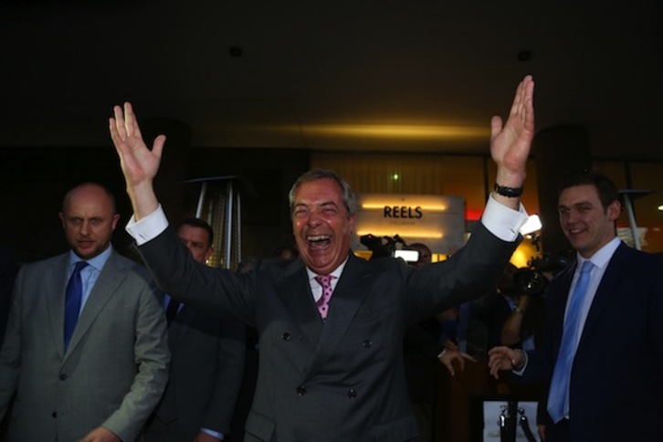 Nigel Farage, líder del UKIP y que defendía el ‘Brexit’, se ha mostrado exultante. (Geoff CADICK/AFP)