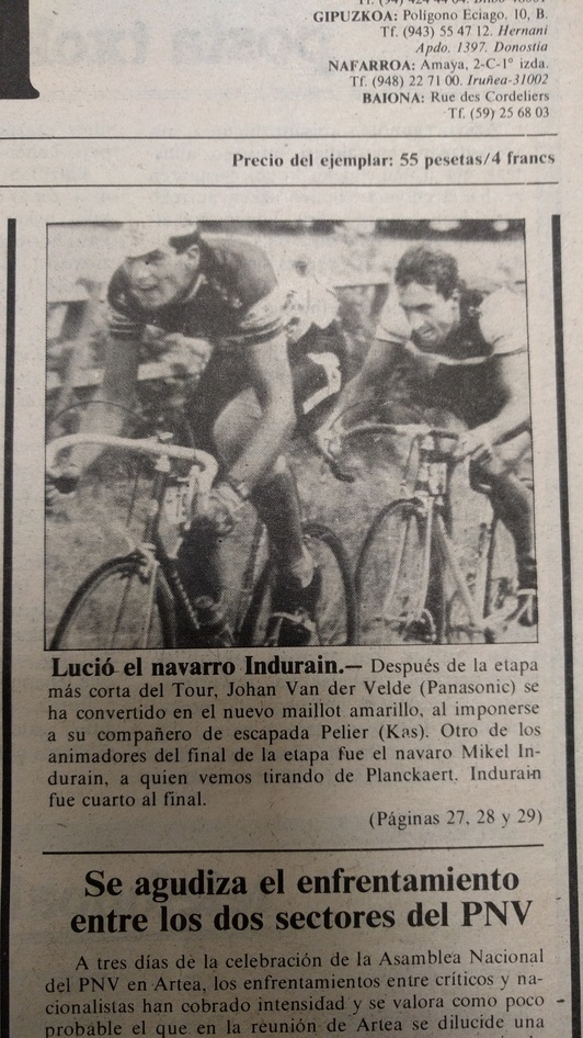 Migeul Indurain ya apuntaba maneras en el Tour del 86.