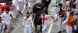 Encierro de velocidad de vértigo y limpio de los toros de Victoriano del Río