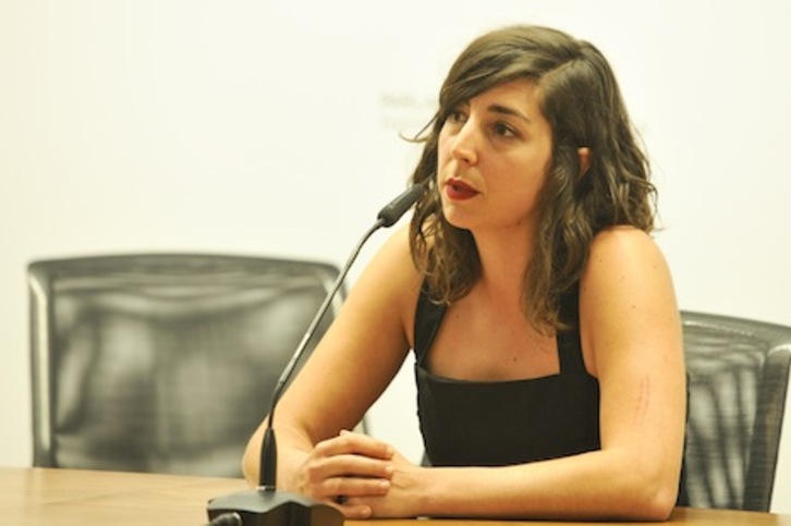 La secretaria general de Podemos en Nafarroa, Laura Pérez, ha anunciado las jornadas. (Idoia ZABALETA/ARGAZKI PRESS)