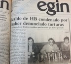 Hace 30 años condenaban a un alcalde de HB por denunciar torturas