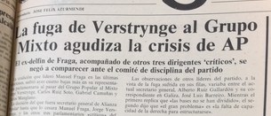 Hace 30 años Jorge Vestrynge dejaba Alianza Popular. Así lo cotaban EGIN en su portada