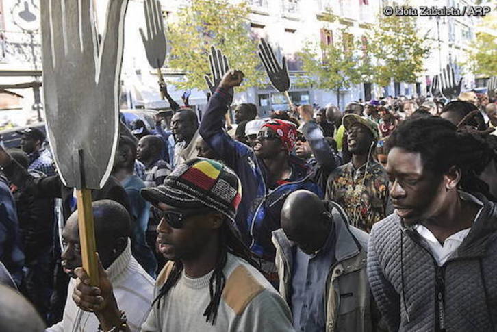 Elhadji Ndiayeren heriotza salatzeko mobilizazioa