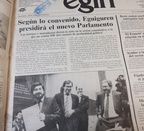 Hace 30 años Jesus Egiguren fué nombrado presidente del Parlamento de Gasteiz