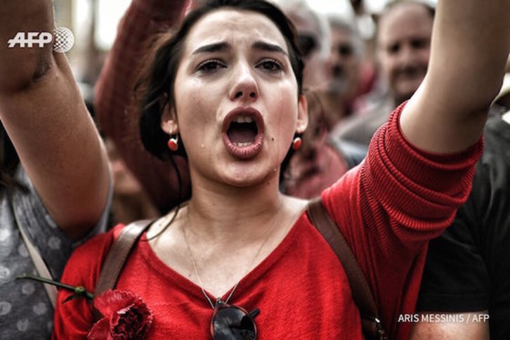 Maiatzaren leheneko manifestazioa Atenasen AFP