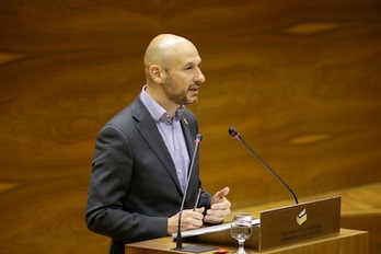 La moción aprobada por unanimidad por el Parlamento ha sido presentada por Iñaki Iriarte. (PARLAMENTO DE NAFARROA)