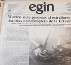 Así contaba EGIN hace 30 años el trágico accidente de helicóptero en Picos de Europa