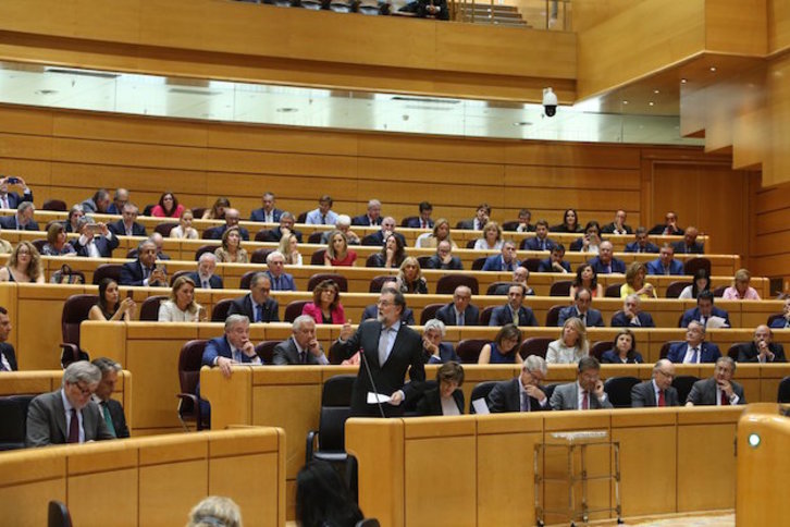 Mariano Rajoy, en el Senado español. (@Senadoesp)