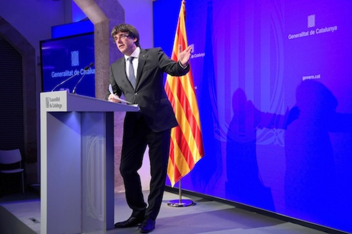 Carles Puigdemont, president de Catalunya. (Lluís GENÉ/AFP)