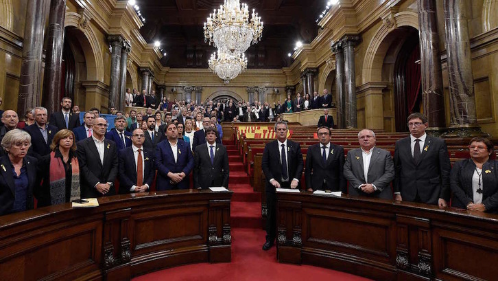 El Parlament de Catalunya declaró el 27 de octubre el inicio del Proceso Constituyente. (Lluis GENE / AFP)