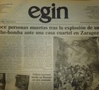 30 años del atentado de ETA contra la casa cuartel de Zaragoza, muy unido a la situación pre-Argel