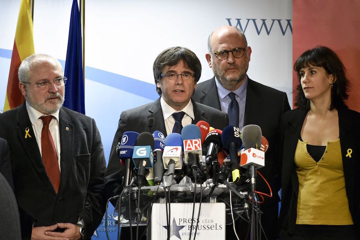 Carles Puigdemont ha comparecido hoy, 22 de diciembre, en Bruselas. (John THYS/AFP)