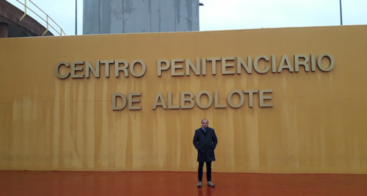 El coordinador del Foro Social, Agus Hernan, el sábado en la prisión de Albolote. (FORO SOCIAL)