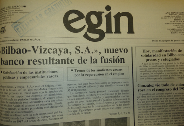 Potada de EGIN el 23 de enero de 1988