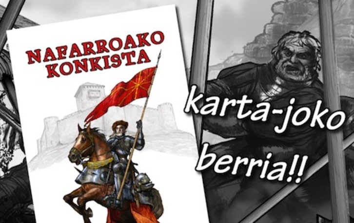 Las ilustraciones de Martintxo Altzueta aparece en la baraja sobre la conquista de 1512.