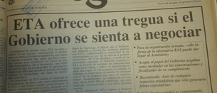 1988, primera oferta de tregua de calado por parte de ETA, dentro del proceso de Argel