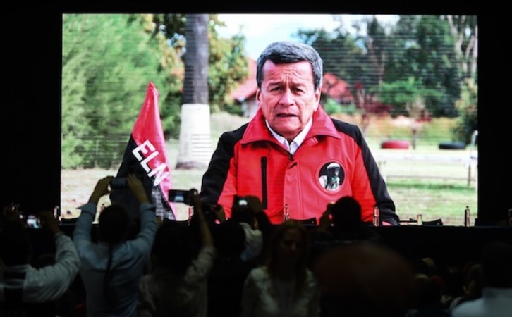 Vídeo del líder del ELN, Pablo Beltrán, en el congreso del FARC la pasada semana en Bogotá