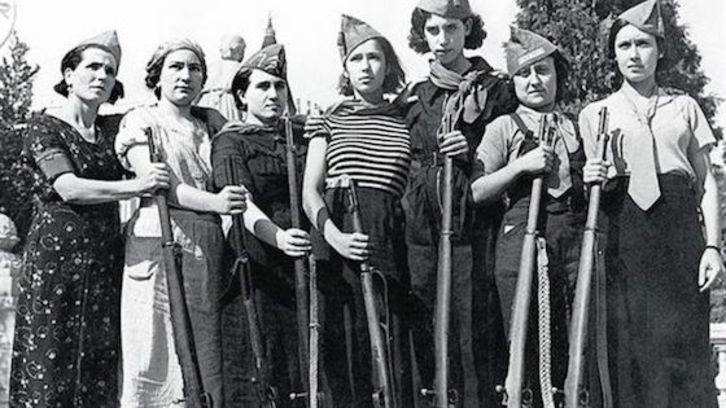 Milicianas contra el golpe militar del 18 de Julio de 1936