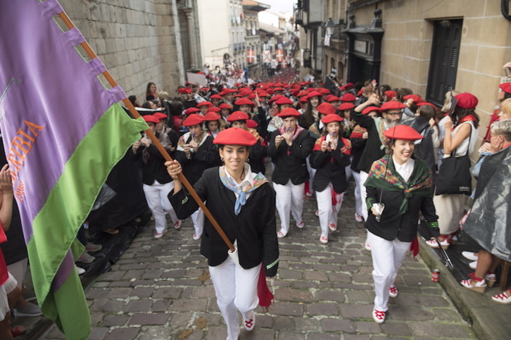 Desfile de la compañía Jaizkibel, el sábado 8 de septiembre. (Juan Carlos RUIZ/FOKU)
