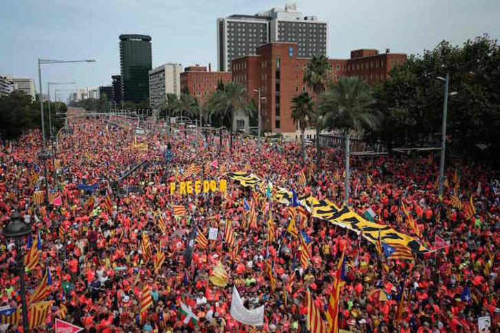 La Diada ha vuelto a reunir a cientos de miles de personas en Barcelona. (Pau BARRENA / AFP)