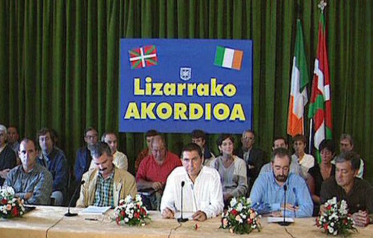 Presentación pública del Acuerdo de Lizarra-Garazi hace hoy 20 años