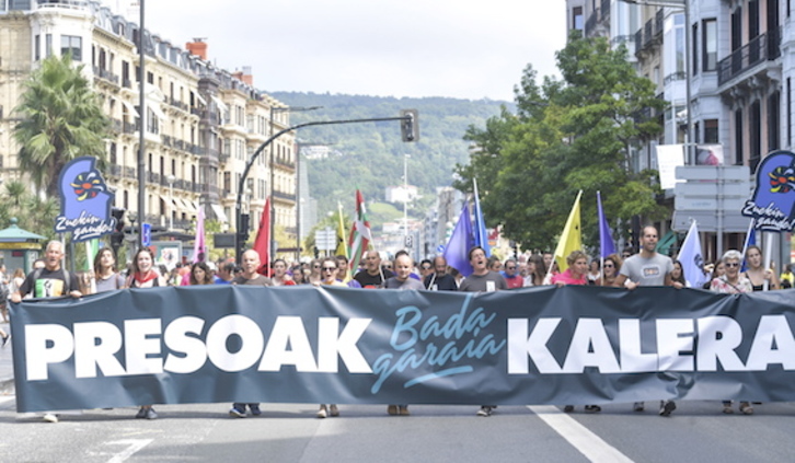 Imagen de archivo de la manifestación convocada por Kalera Kalera en setiembre en Donostia. (Idoia ZABALETA/FOKU)