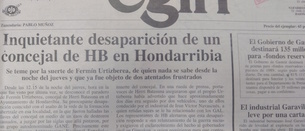 1988, secuestrado un edil de HB al que grabaron las siglas de Grupo Antiterrorista Nacional Español