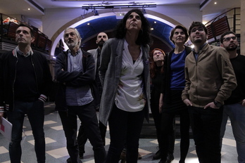Elkarrekin Podemos ha seguido el recuento en la sala Bilborock de la capital vizcaina. (Aritz LOIOLA/FOKU)